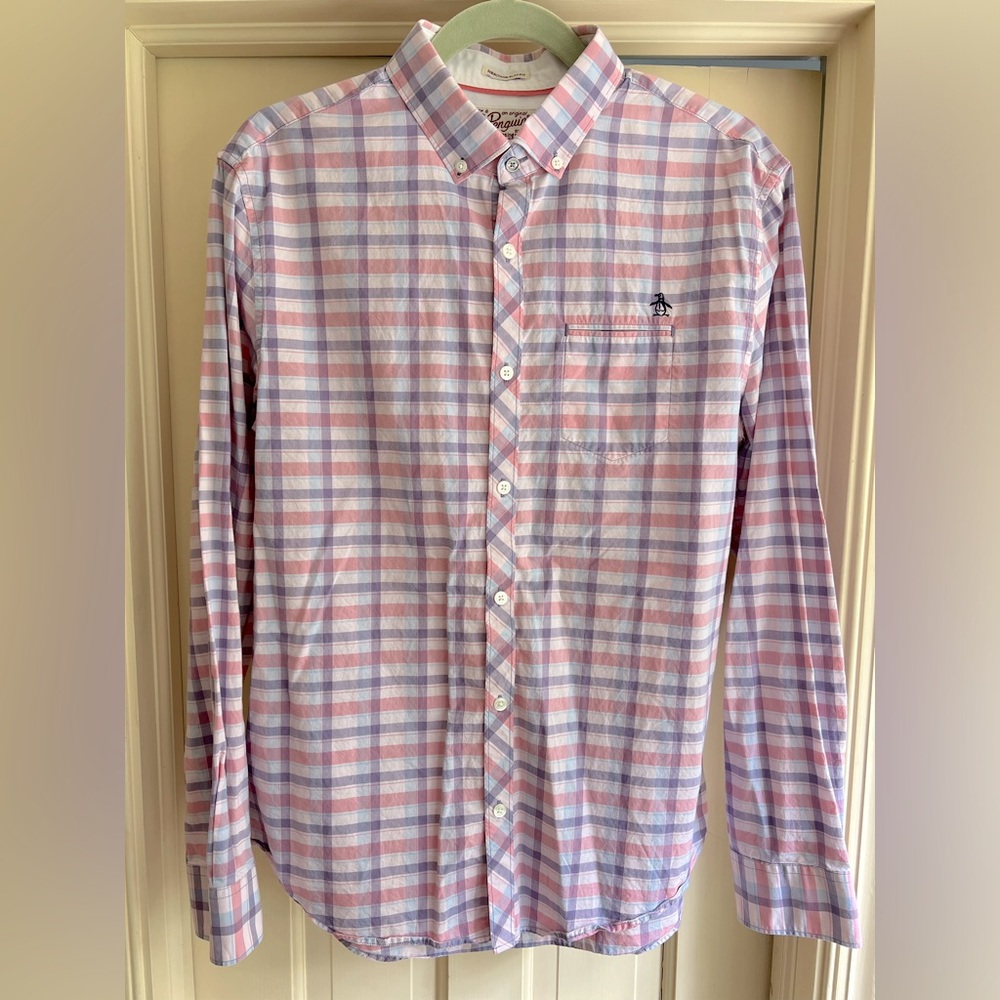 An Original Penguin Men’s Poplin Button Down Shirt - Slim Fit, Large